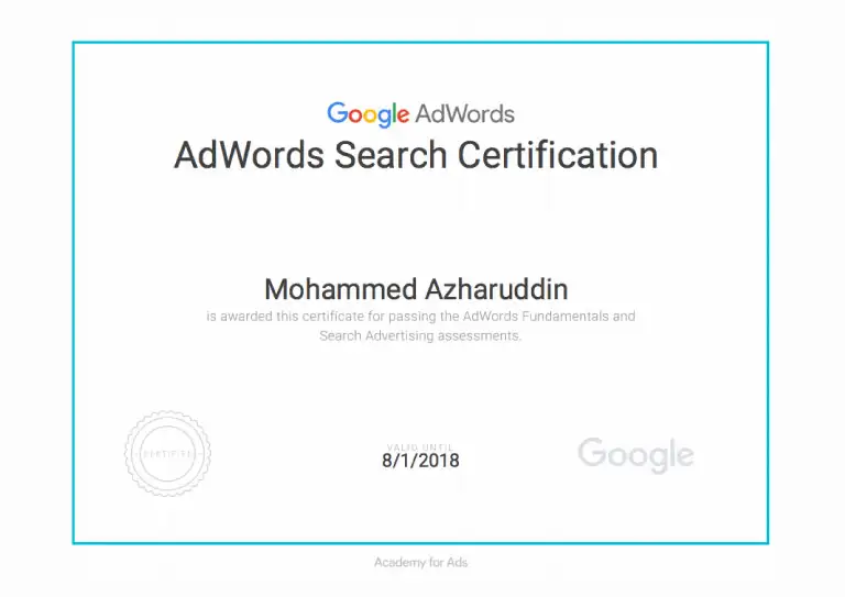 Google Adwords Certification Course